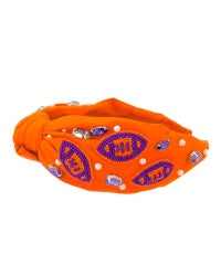 Orange/Purple Football Headband