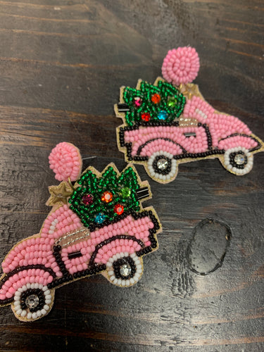 Pink Truck Earring