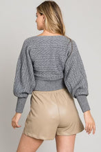 Load image into Gallery viewer, Gray Knit Cropped Sweater