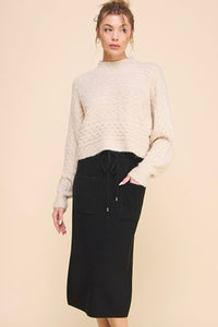 Ribbed Midi Sweater Skirt