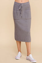 Load image into Gallery viewer, Ribbed Midi Sweater Skirt