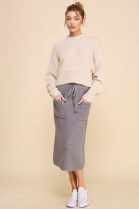 Ribbed Midi Sweater Skirt