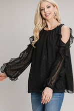 Load image into Gallery viewer, Ruffled Cold-Shoulder Blouse