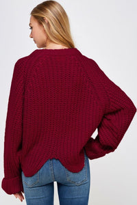 Cropped Cranberry Sweater