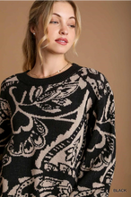 Load image into Gallery viewer, Floral Round Neck Sweater