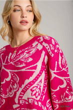 Load image into Gallery viewer, Floral Round Neck Sweater