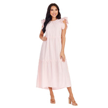 Load image into Gallery viewer, Pink Stripe Bardot Maxi Dress