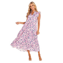 Load image into Gallery viewer, Pink Dot Abstract Adair Tiered Maxi