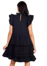 Load image into Gallery viewer, Black Pope Ruffle Dress