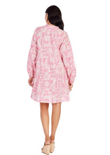 Load image into Gallery viewer, Geo Pink Floral Vicky Tunic Dress
