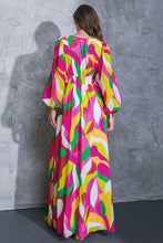 Load image into Gallery viewer, Green Fuchsia Printed Woven Dress