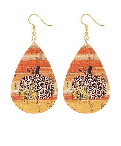 Leopard Pumpkin Printed Earrings