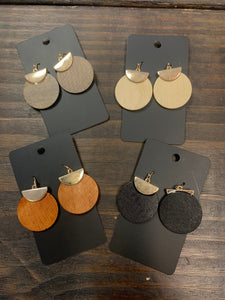 Wood Disk Earring