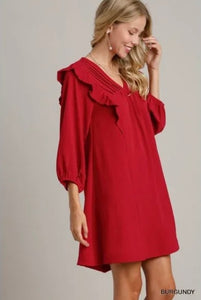 Ruffled Sleeve Dress