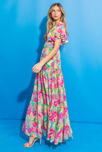 Load image into Gallery viewer, Turquoise Floral Mix Dress