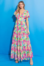 Load image into Gallery viewer, Turquoise Floral Mix Dress