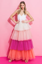 Load image into Gallery viewer, Colorblock Tulle Woven Dress