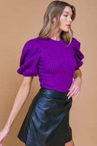 Purple Ribbed Sweater