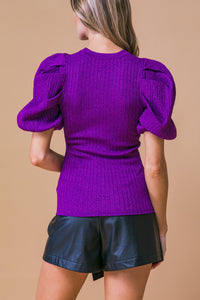 Purple Ribbed Sweater