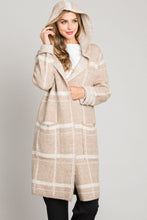 Load image into Gallery viewer, Hooded Plaid Cardigan