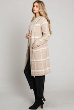 Load image into Gallery viewer, Hooded Plaid Cardigan