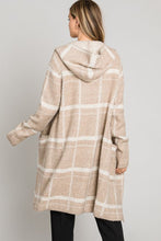 Load image into Gallery viewer, Hooded Plaid Cardigan