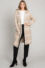 Load image into Gallery viewer, Hooded Plaid Cardigan