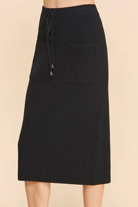 Ribbed Midi Sweater Skirt