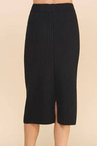 Ribbed Midi Sweater Skirt