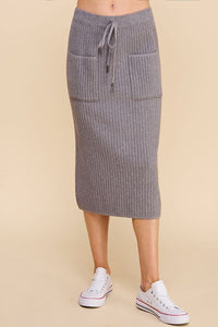 Ribbed Midi Sweater Skirt