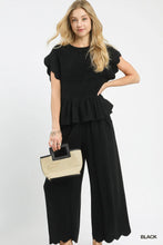 Load image into Gallery viewer, Linen Smocked Peplum Top and Pant