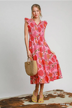 Load image into Gallery viewer, Floral Print  V-neck Dress