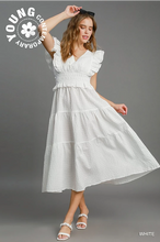 Load image into Gallery viewer, Ruffle Sleeve Smocked Dress