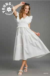 Ruffle Sleeve Smocked Dress