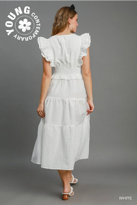 Ruffle Sleeve Smocked Dress