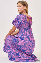 Load image into Gallery viewer, Tropical Print Poplin Midi Dress