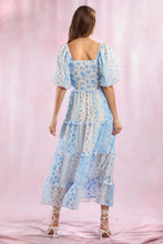 Load image into Gallery viewer, Floral Patchwork Printed Short Bubble Sleeve Maxi Dress