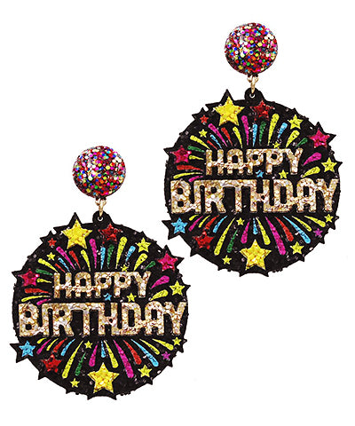 Glitter Birthday Fireworks Earrings