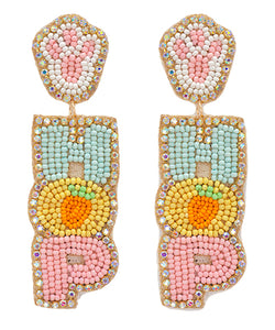 Beaded Bunny Paw& Hop Earrings