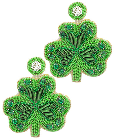 Beaded Clover Earring