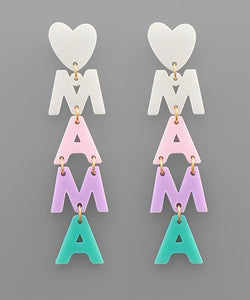 "MAMA" Drop Earrings