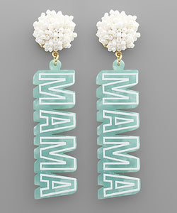 MAMA Bead& Pom Pom Earring