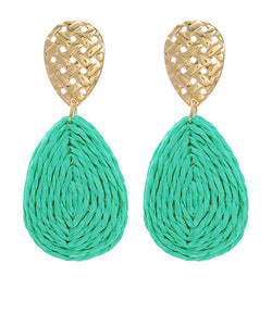 Raffia 2 Teardrop& Textured Earring