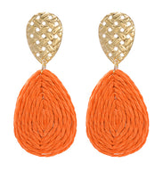 Load image into Gallery viewer, Raffia 2 Teardrop&amp; Textured Earring