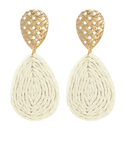 Load image into Gallery viewer, Raffia 2 Teardrop&amp; Textured Earring