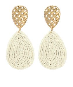 Raffia 2 Teardrop& Textured Earring