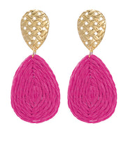 Load image into Gallery viewer, Raffia 2 Teardrop&amp; Textured Earring