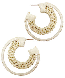 Rattan& Wrapped Raffia Hoops