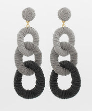 Load image into Gallery viewer, Raffia 3 Circle Link Drop Earrings