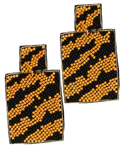 Animal Pattern Square Drop Earring